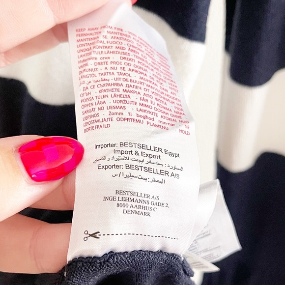 Vero Moda Striped Sweater Fluted Sleeves Small - Picture 8 of 8